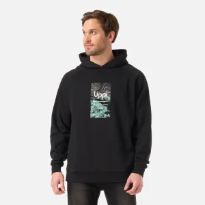 POLERON HOMBRE INSIGNE HOODY SWEATSHIRT FRONT PRINT LIPPI NEGRO