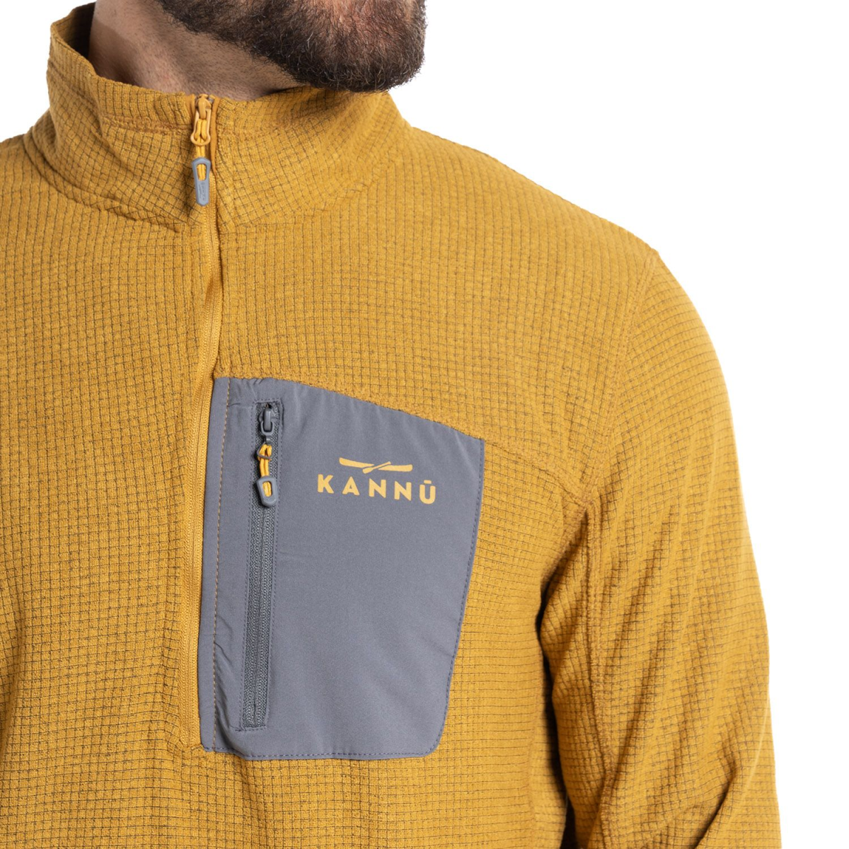 POLAR KANNU CHACABUCO 1/4 ZIP HOMBRE MOSTAZA - Imagen 4