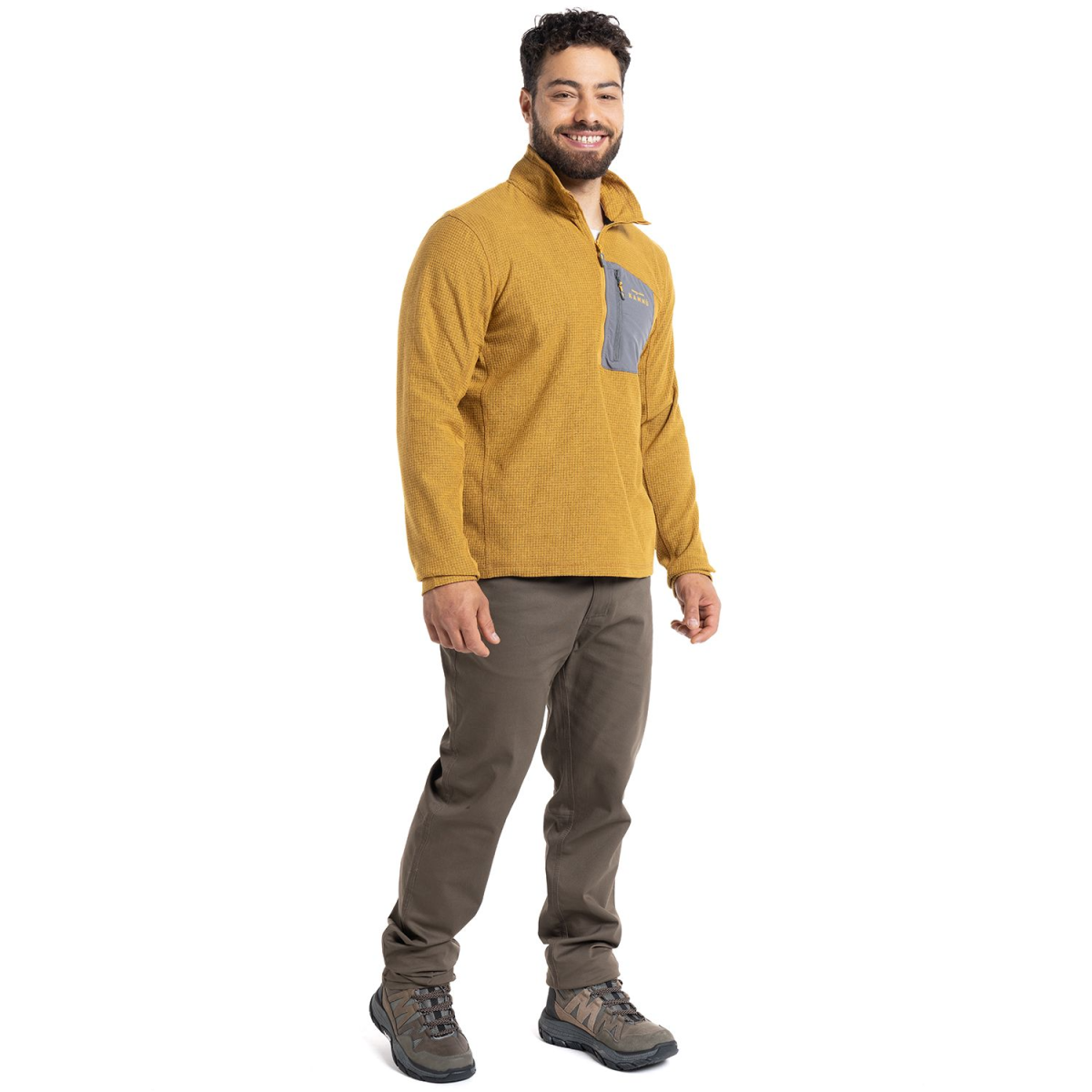 POLAR KANNU CHACABUCO 1/4 ZIP HOMBRE MOSTAZA - Imagen 5