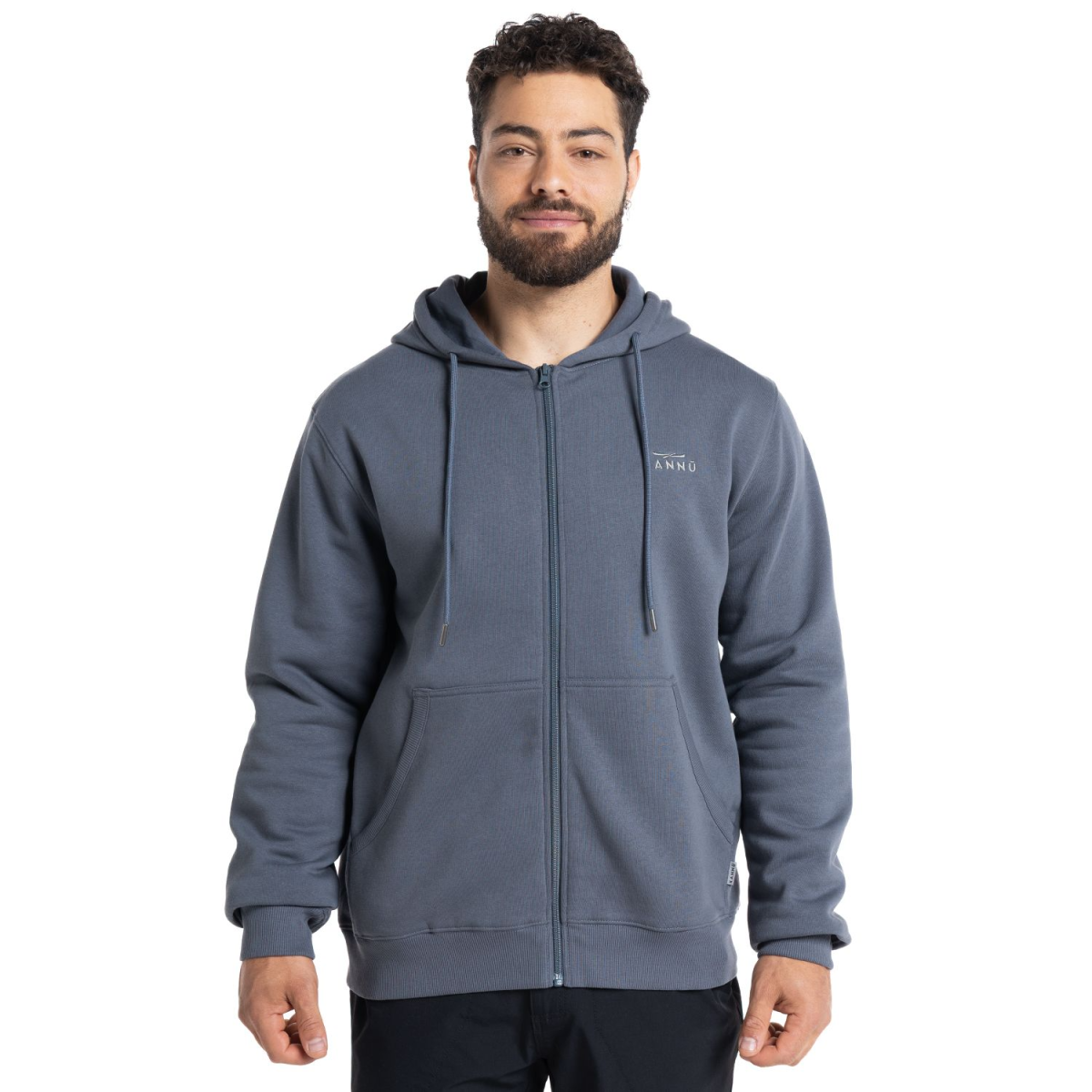 HOODIE KANNU COIGUE FULL ZIP HOMBRE AZUL - Imagen 2