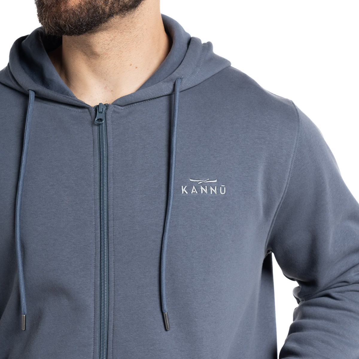 HOODIE KANNU COIGUE FULL ZIP HOMBRE AZUL - Imagen 4