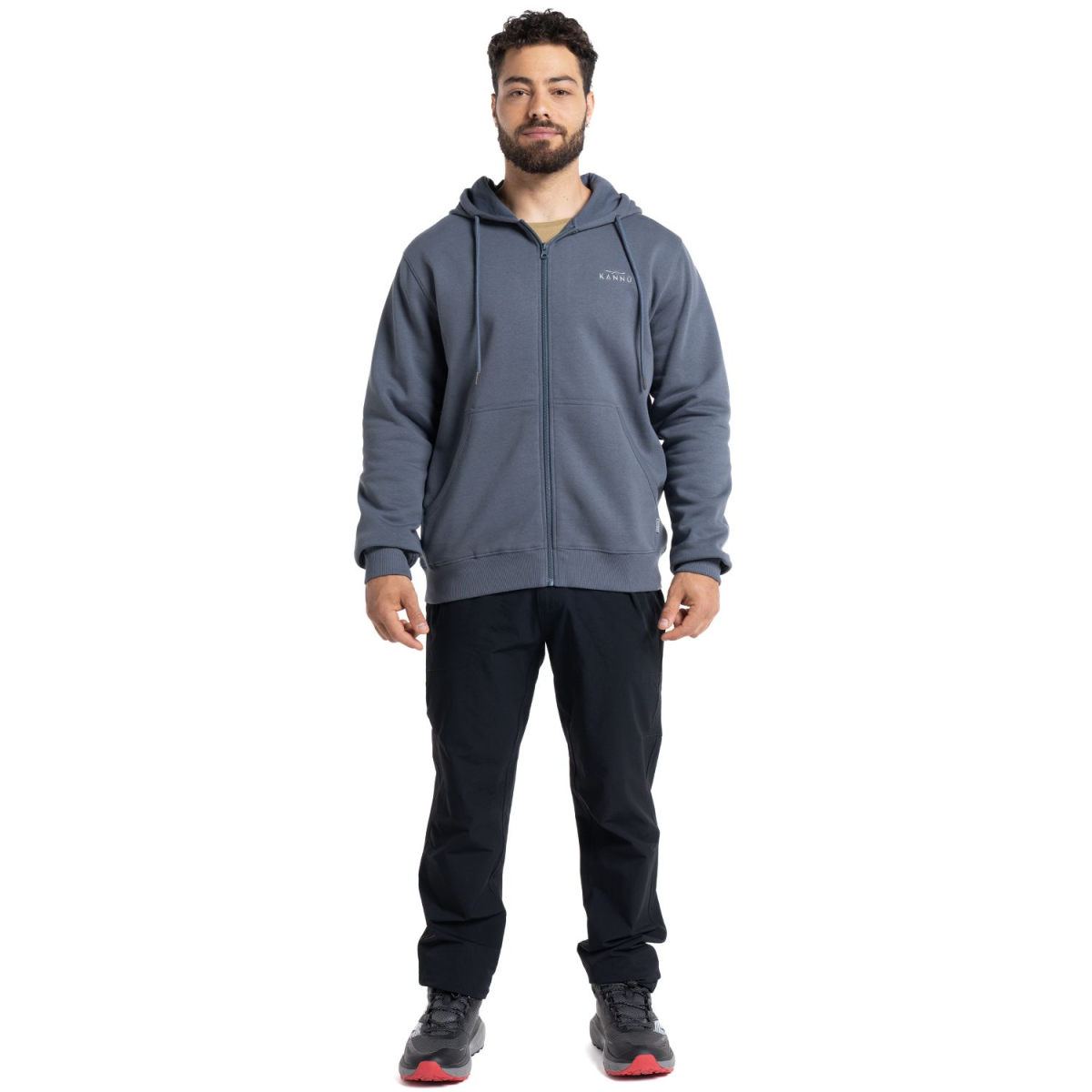 HOODIE KANNU COIGUE FULL ZIP HOMBRE AZUL - Imagen 5