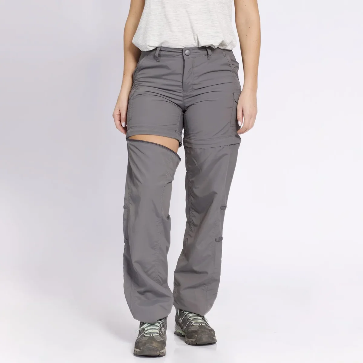 PANTALON DESMONTABLE KANNU MUJER GRIS - Imagen 3