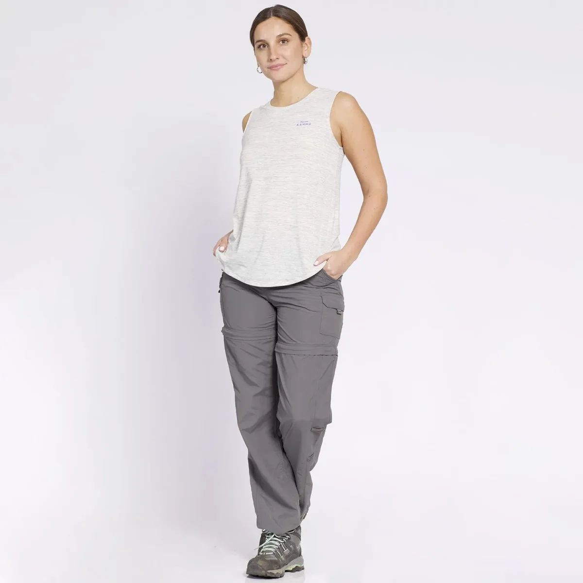 PANTALON DESMONTABLE KANNU MUJER GRIS - Imagen 5