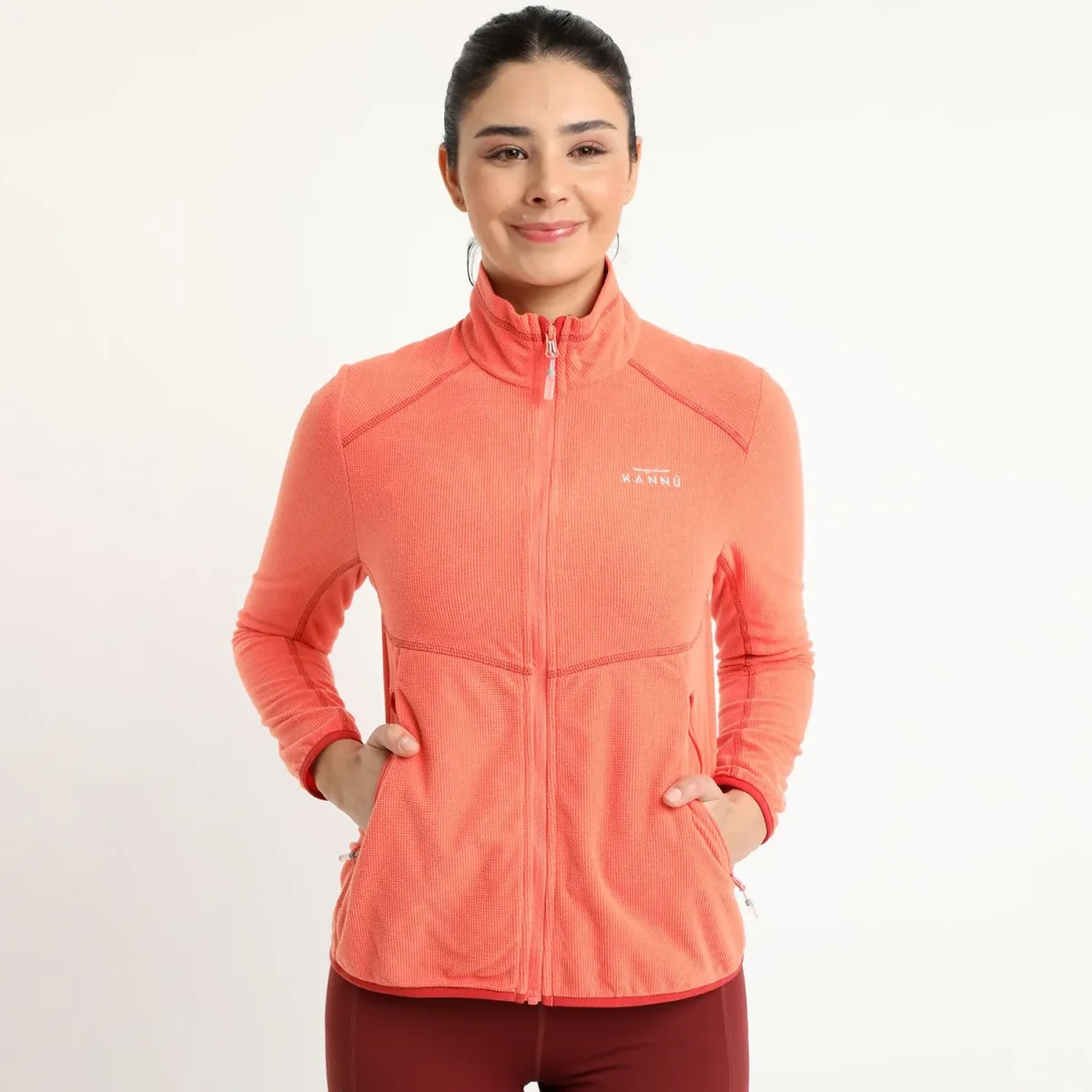 POLAR KANNU SQUARE FULL ZIPPER MUJER CORAL TALLA XL - Imagen 5