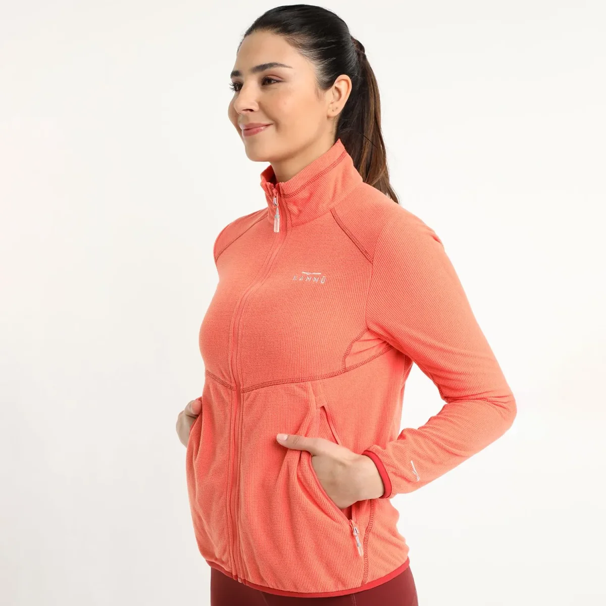 POLAR KANNU SQUARE FULL ZIPPER MUJER CORAL TALLA XL - Imagen 3