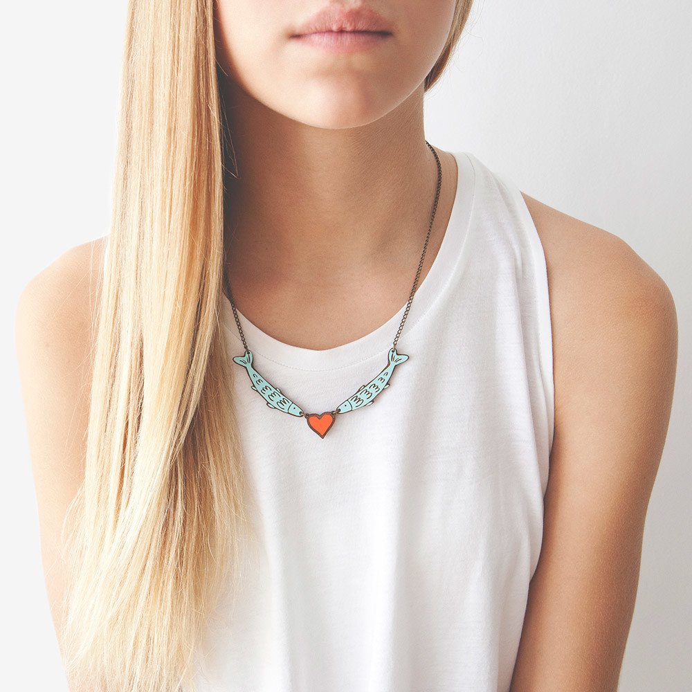 Collar Peces Madera Lovefish - Imagen 3