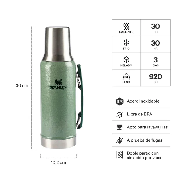 TERMO STANLEY CLASSIC 1.2LT VERDE - Imagen 5