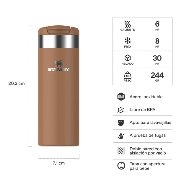 BOTELLA STANLEY TRANSIT AEROLIGHT 473ML TOSTADO - Imagen 5