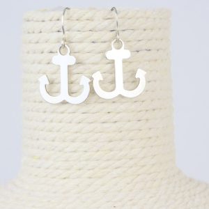 Pendientes ancla de plata de ley