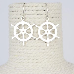 Pendientes timón de plata de ley