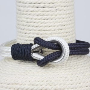 Pulsera marinera hombre azul marino y blanca