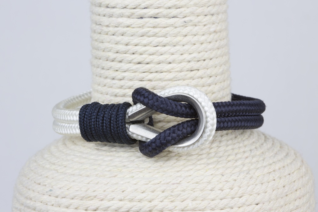 Pulsera marinera hombre azul marino y blanca - Imagen 2